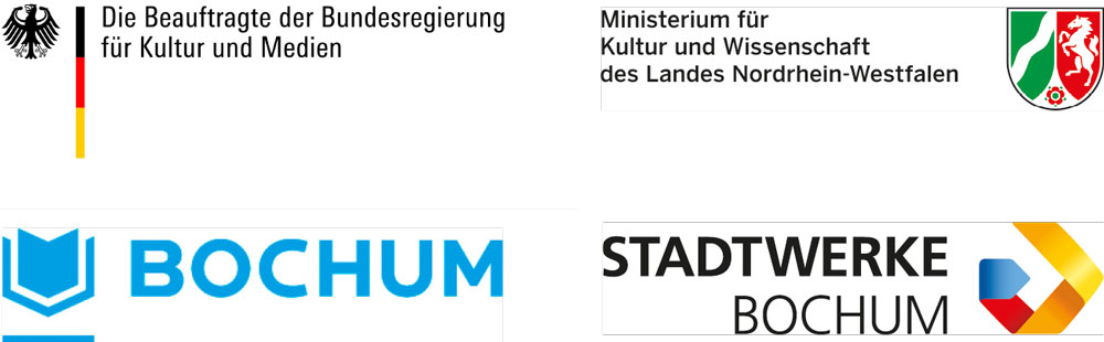 Logos BKM, MKW NRW, Stadt Bochum, Stadtwerke Bochum